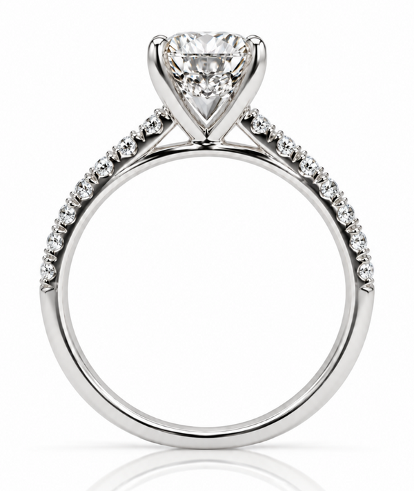 9ct White Gold 1.30ct Round Lab Grown Diamond Engagement Ring (LR57)
