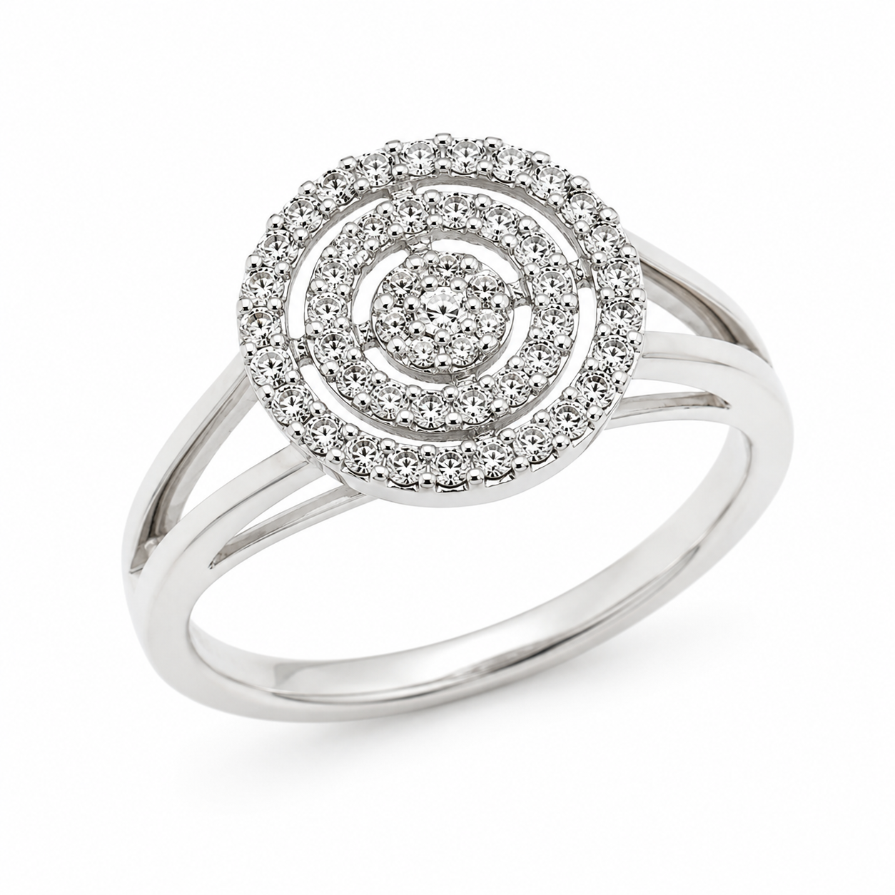 9ct White Gold Round Halo Diamond Ring 1102269