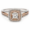 9ct Two Tone Gold Cushion Cut Diamond Ring 1102110