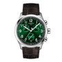 Tissot Chrono L green sunburst dial with three chronograph subdials, front view