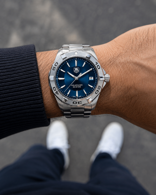 TAG Heuer Aquaracer Quartz Blue Dial Stainless Steel Watch (WAP1112.BA0831)