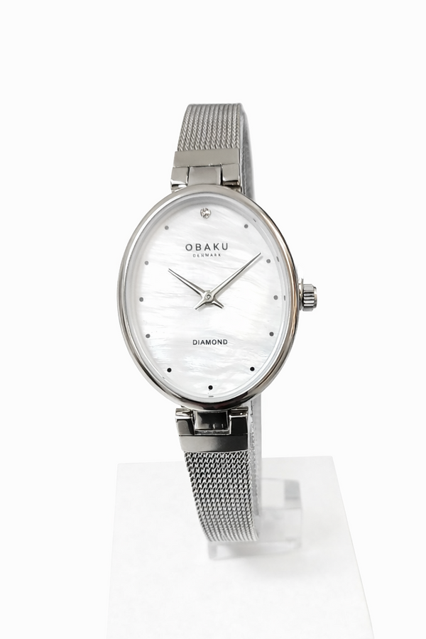 Obaku Oval Mother-of-Pearl Dial Ladies Watch V312LXCWMC