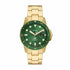 Fossil Blue Dive FS5950 green dial gold-tone stainless steel quartz watch with rotating bezel and date display