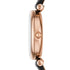Rose gold-tone 28mm round case with fixed bezel and Roman numerals