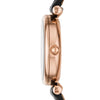 Fossil Carlie Mini Quartz Black Mother-of-Pearl Rose Gold Leather Watch (ES4700)