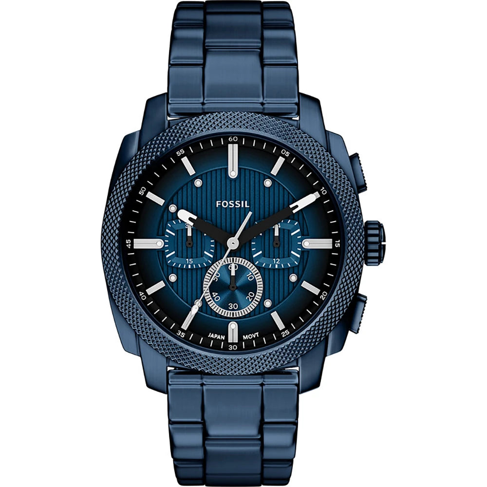 Fossil Machine Chronograph Blue Dial Stainless Steel Watch (FS6167)