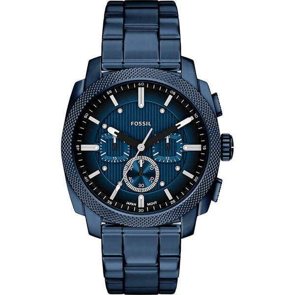 Fossil Machine Chronograph Blue Dial Stainless Steel Watch (FS6167)