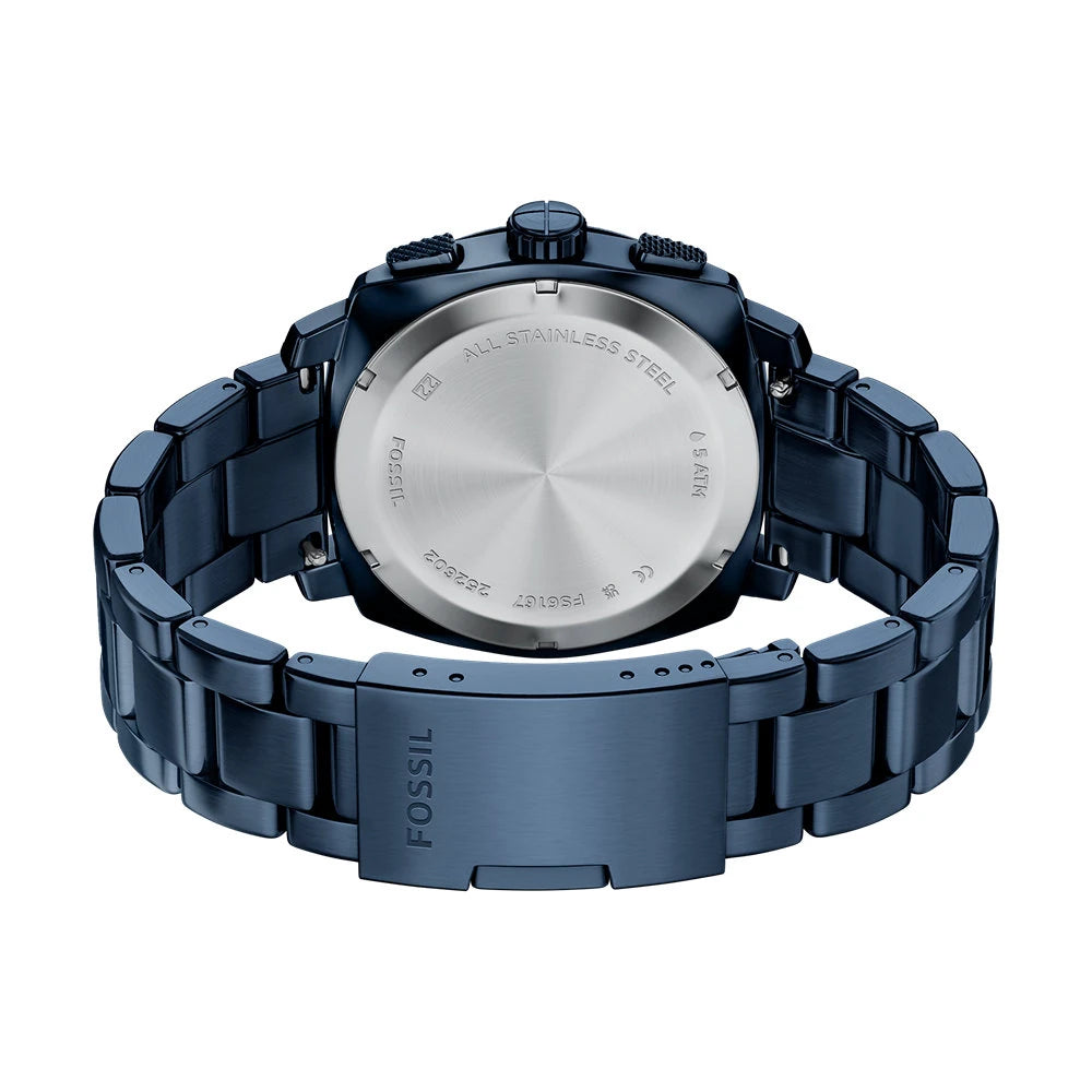 Fossil Machine Chronograph Blue Dial Stainless Steel Watch (FS6167)