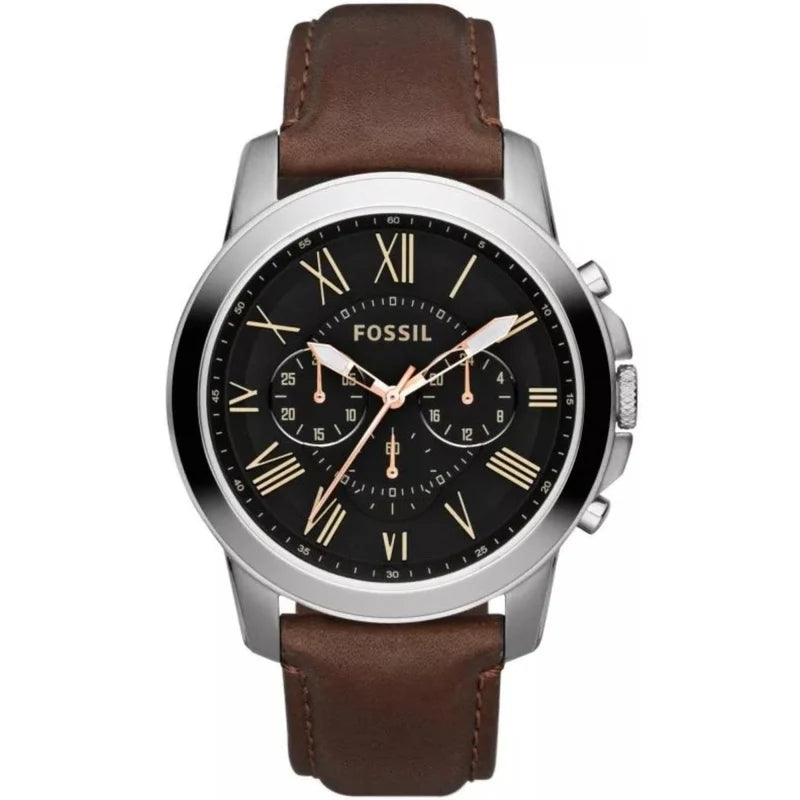 Fossil Grant Chronograph Quartz Brown Dial Brown Leather Watch (FS4813)