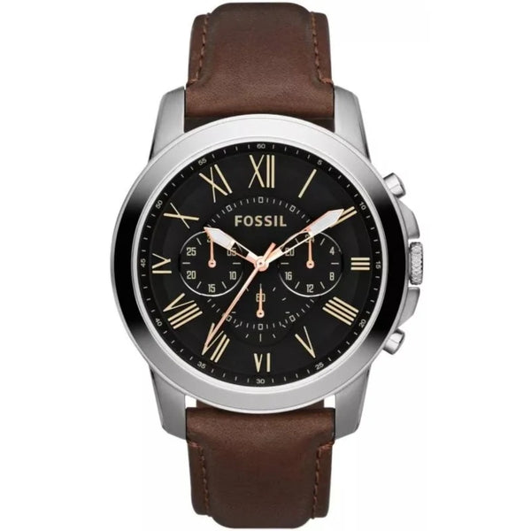 Fossil Grant Chronograph Quartz Brown Dial Brown Leather Watch (FS4813)