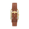 Fossil Raquel Quartz Date White Mother-of-Pearl Dial Gold-Tone Stainless Steel Rectangular Watch (ES5307)