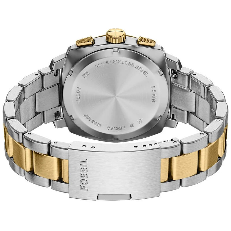 Fossil Machine Chronograph Quartz Two-Tone Black Dial Stainless Steel Watch (FS6159)