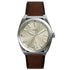 Fossil Everett FS6071 front view of champagne sunray dial and steel case