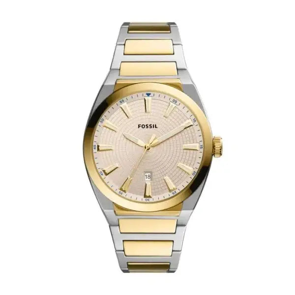 Fossil Everett FS5823 Two-Tone Quartz Watch 42mm Champagne Dial Stainless Steel Bracelet