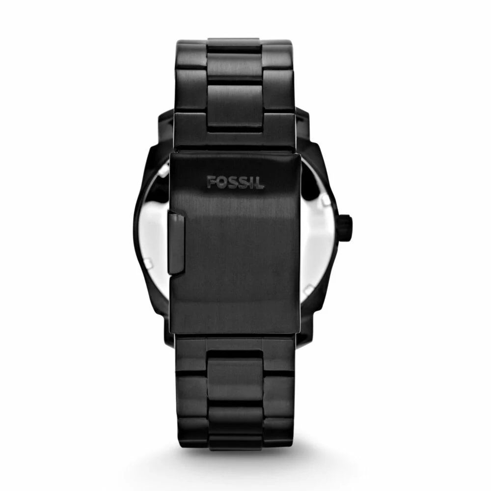 Fossil Machine Quartz Black Dial Black IP Stainless Steel Watch (FS4775) - Cassim & Co South Africa
