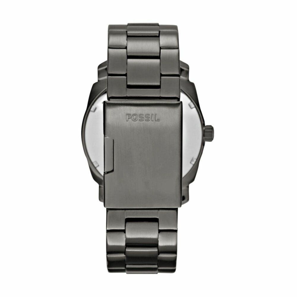Fossil Machine Smoke Quartz Black Dial Grey Stainless Steel Watch (FS4774)