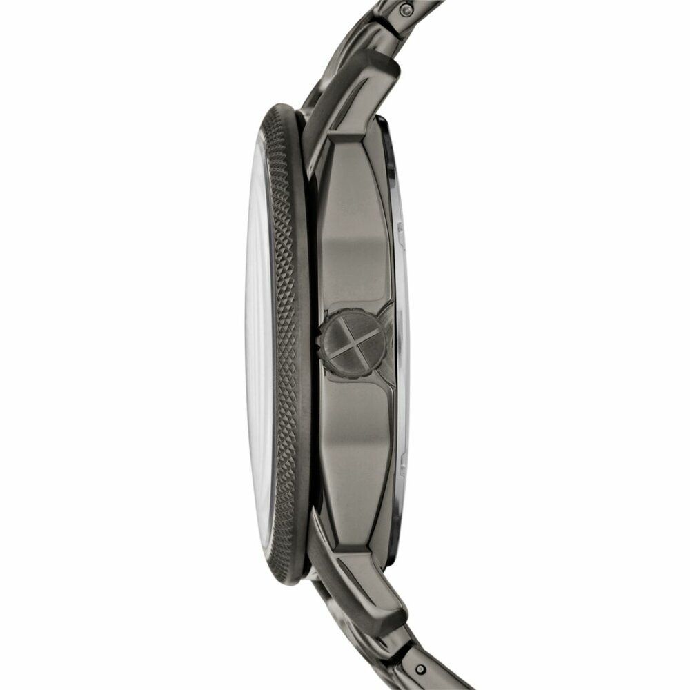 Fossil Machine Smoke Quartz Black Dial Grey Stainless Steel Watch (FS4774)