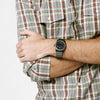 Fossil Machine Smoke Quartz Black Dial Grey Stainless Steel Watch (FS4774)