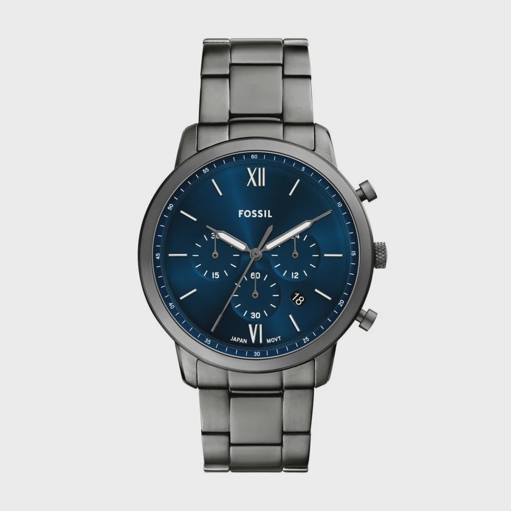 Fossil men’s Neutra chronograph gunmetal stainless steel watch – FS6111