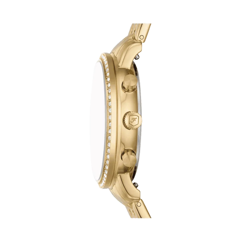 Fossil Neutra Chronograph Quartz Mother-of-Pearl Dial Gold-Tone Stainless Steel Watch (ES5358)
