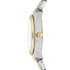 Two-tone stainless steel bracelet and fluted gold-tone bezel on Fossil Scarlette watch