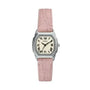 Fossil Harlow ES5406 quartz ladies watch with 27mm octagon stainless steel case, cream dial with Roman numerals, and light pink crocodile-embossed leather strap