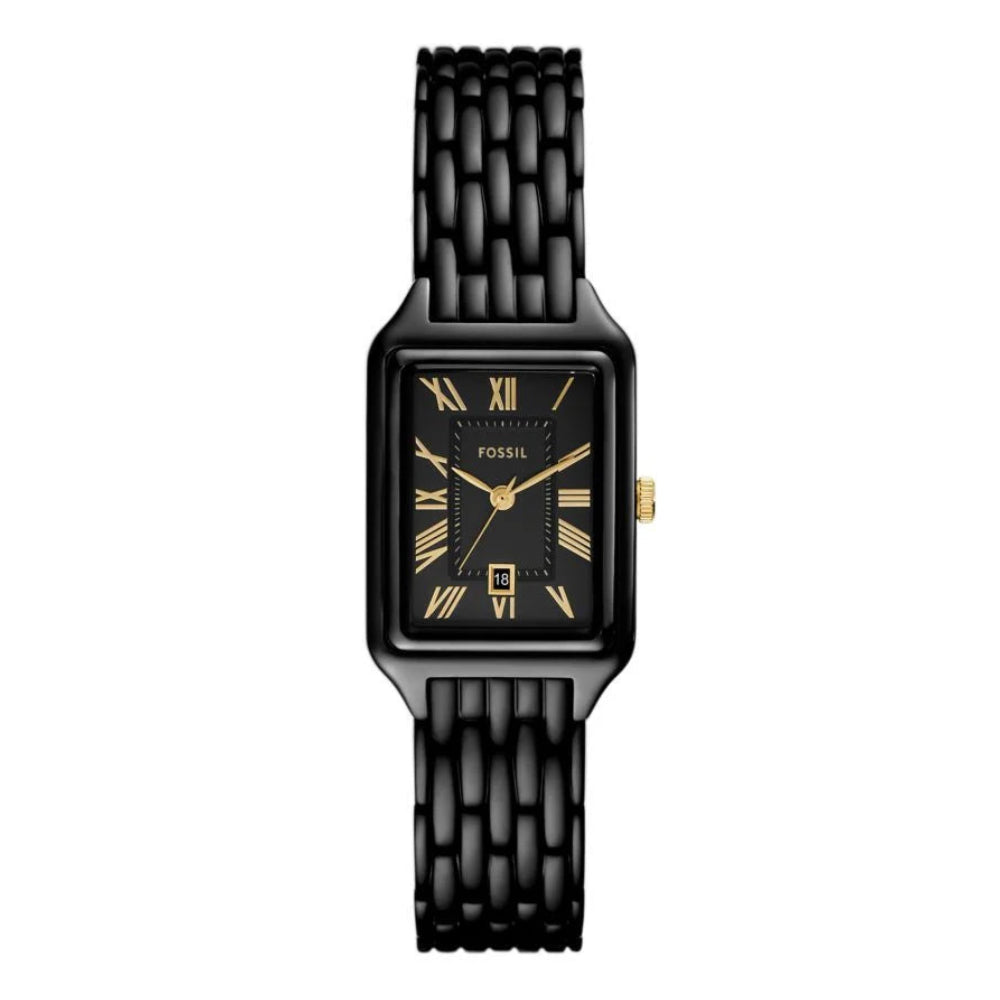 Fossil Raquel Quartz Date Black PVD Stainless Steel Women's Watch (ES5385)
