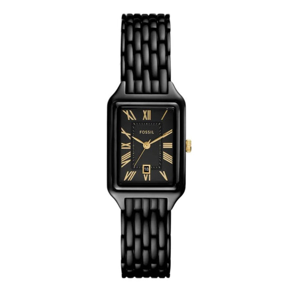 Fossil Raquel Quartz Date Black PVD Stainless Steel Women's Watch (ES5385)