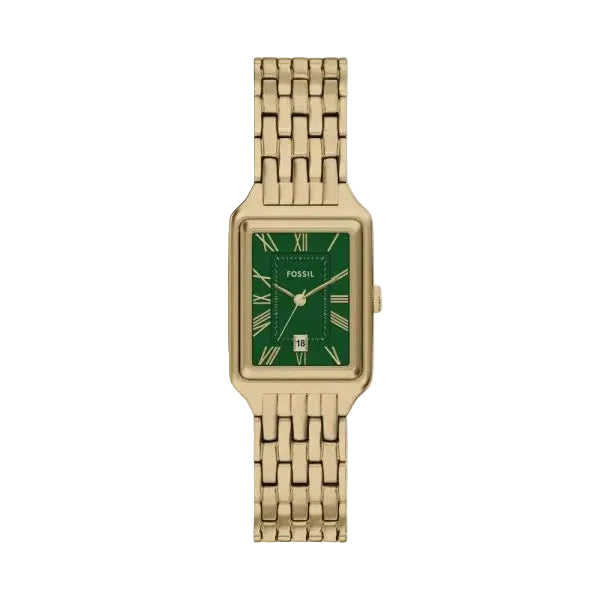 Fossil women’s Raquel three-hand gold-tone stainless steel watch – ES5452