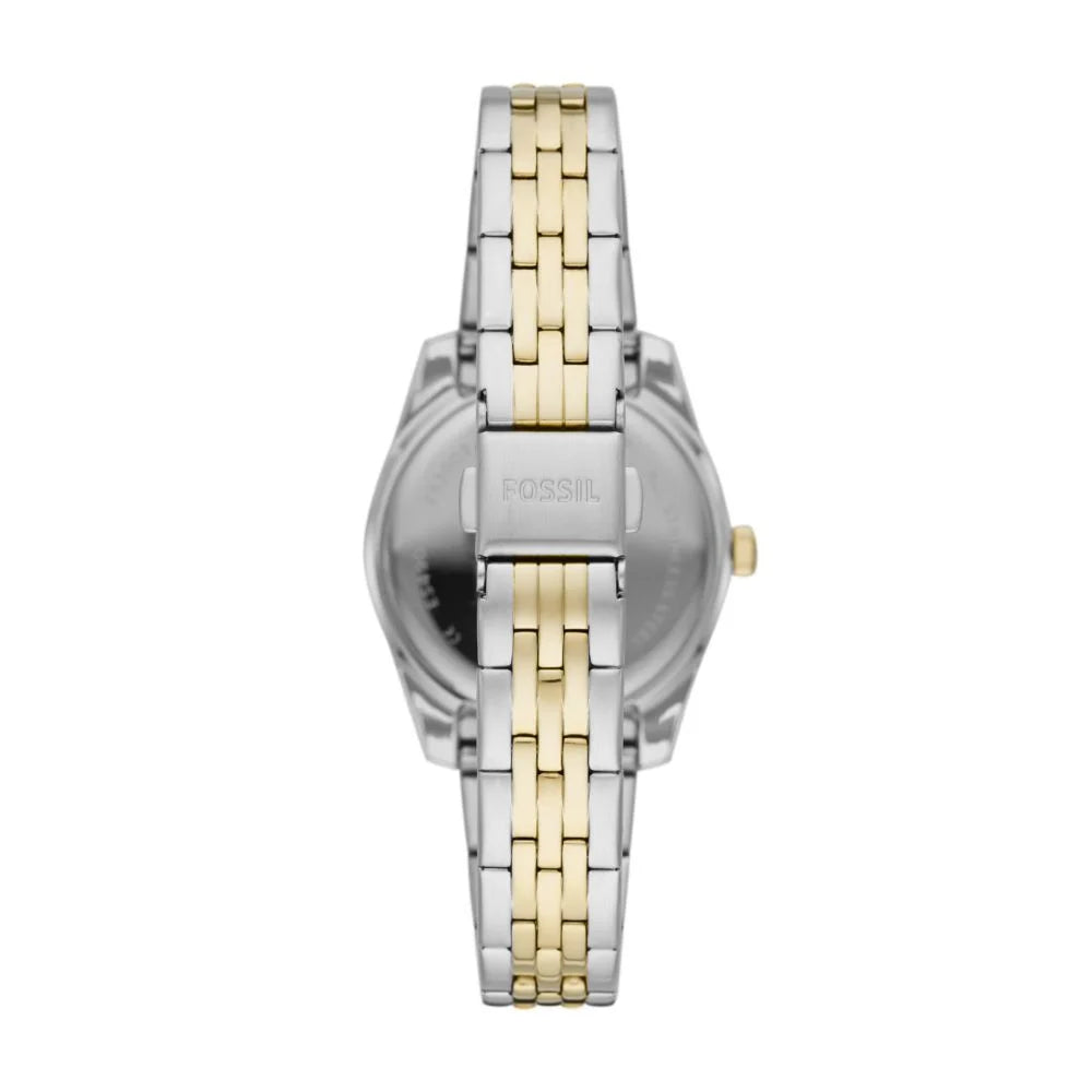Fossil Scarlette Mini Quartz Two-Tone Gold Dial Date Watch (ES4949)