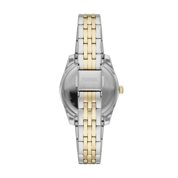 Fossil Scarlette Mini Quartz Two-Tone Gold Dial Date Watch (ES4949)