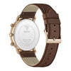Guess Chronograph Quartz Green Dial Rose Gold Tone Leather Watch (GW1154G5)
