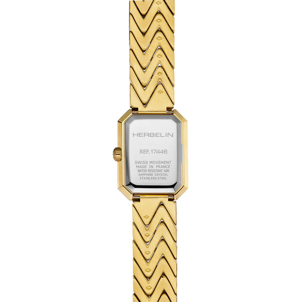 Michel Herbelin Octogône 17446BP49 — 20.4×26.4mm Gold PVD MOP Watch