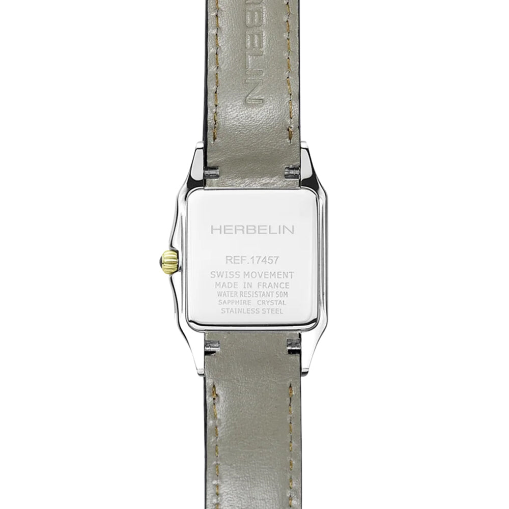 Michel Herbelin Luna Quartz Bicolour Steel Black Leather Women’s Watch - Cassim & Co South Africa