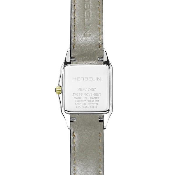 Michel Herbelin Luna Quartz Bicolour Steel Black Leather Women’s Watch - Cassim & Co South Africa