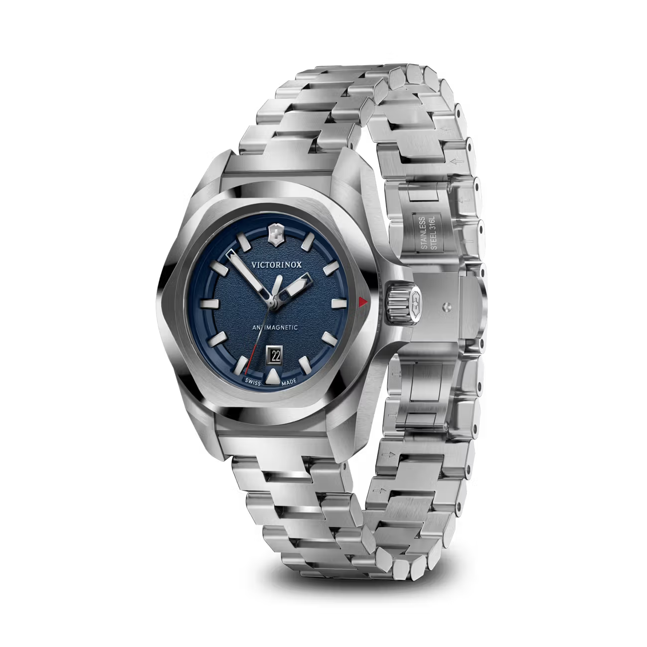 Victorinox INOX 32mm Women's Swiss Quartz Blue Dial Stainless Steel Watch VIC242038 - Cassim & Co South Africa