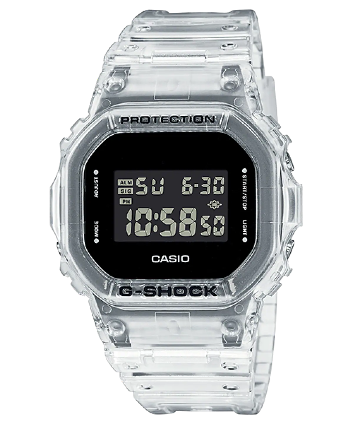 Casio G-Shock DW-5600SKE-7DR – Transparent Skeleton 200m Digital Watch