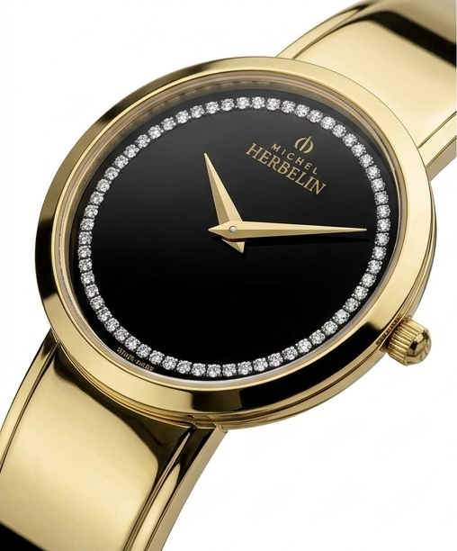 Michel Herbelin M-Band 17082/BP64 — 31mm Black Spinel Two-Tone