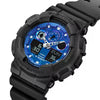 Casio G-Shock GA-100FL-1A Quartz Chronograph Blue Dial Black Resin Watch (GA-100FL-1ADR)