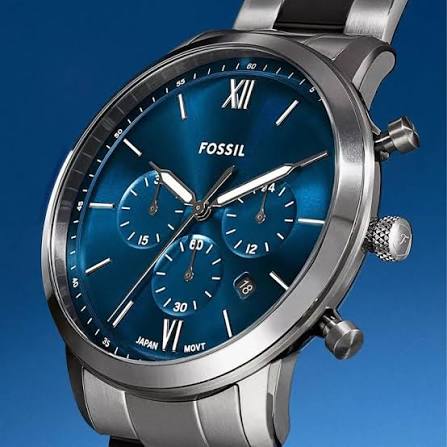 Fossil Neutra Chronograph Quartz Blue Dial Gunmetal Stainless Steel Watch (FS6111)