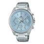 Casio Edifice EFV-650D-2BVUDF chronograph watch with ice-blue dial and stainless steel bracelet