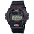 Casio G-Shock DW-6900TR-1DR digital watch with black bio-based resin case, red accents, and shock-resistant construction