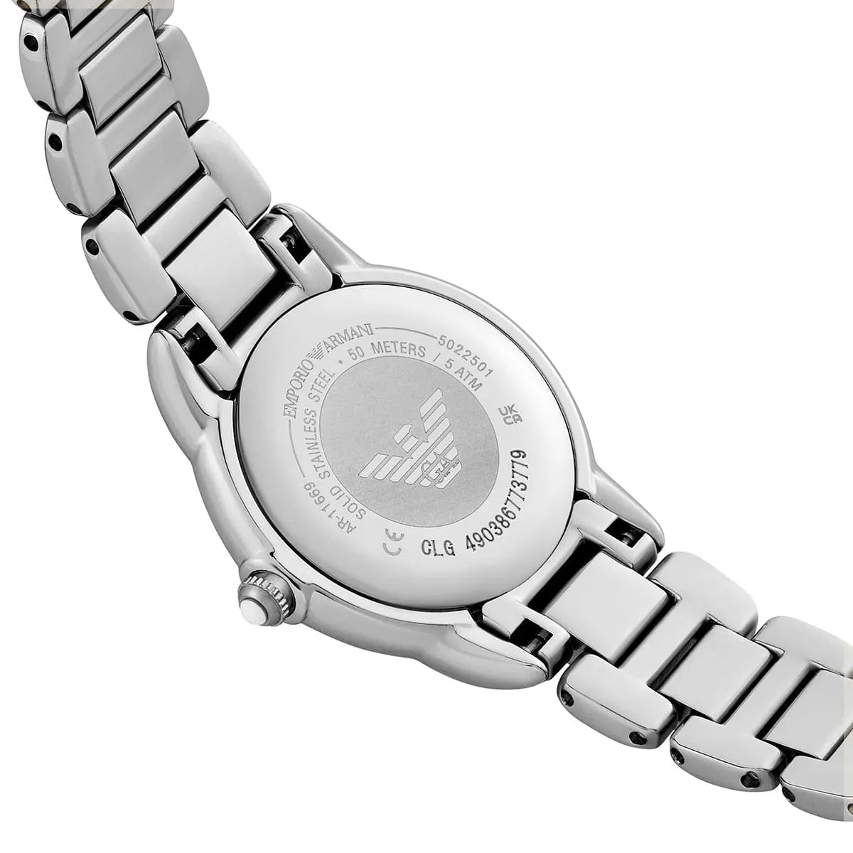 Emporio Armani AR11669 Quartz Mother-of-Pearl Crystal Bezel Stainless Steel Ladies Watch (AR11669)