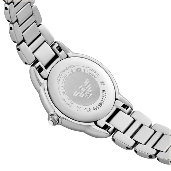 Emporio Armani AR11669 Quartz Mother-of-Pearl Crystal Bezel Stainless Steel Ladies Watch (AR11669)