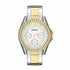 Fossil Riley ES3204 pre-owned multifunction quartz watch with crystal-set bezel and two-tone stainless steel bracelet silver dial