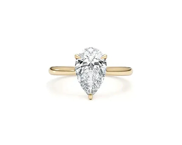 9ct Yellow Gold Pear Lab Grown Diamond Ring