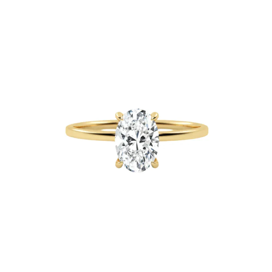 9ct Yellow Gold 1ct Oval Lab-Grown Diamond Ring