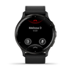 Garmin Venu® 3 Slate stainless steel bezel with black case and black leather band 010-02784-52
