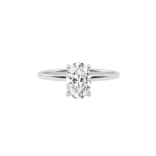 9ct White Gold 1ct Oval Lab-Grown Diamond Ring