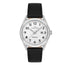 Daniel Klein Arcadia DK.1.13692-1 quartz watch with 43mm stainless steel case, white dial with Arabic numerals, date window, and black leather strap